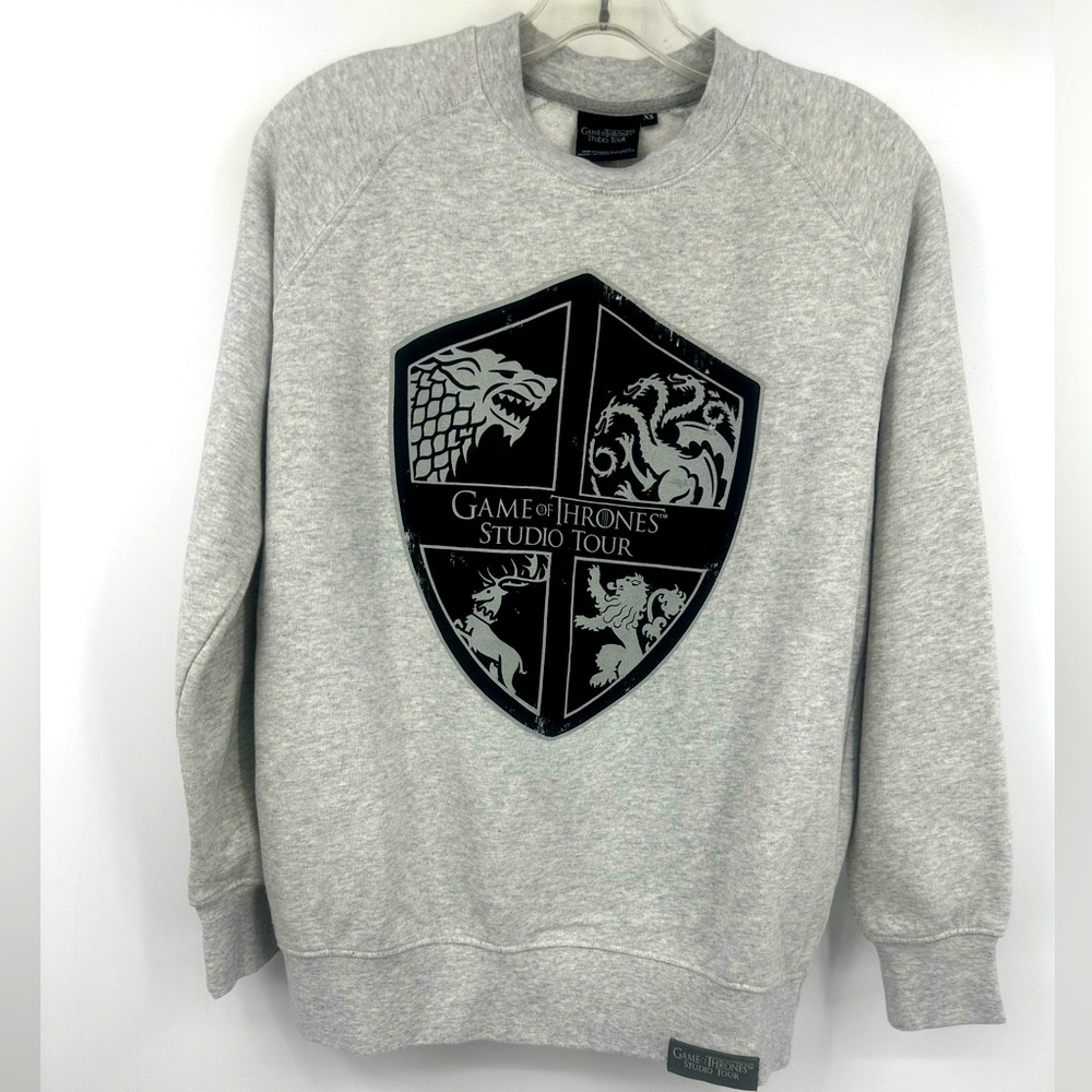 *Game of Thrones House Sigils Shield Sweatshirt Unisex XS Gray Crew | D395